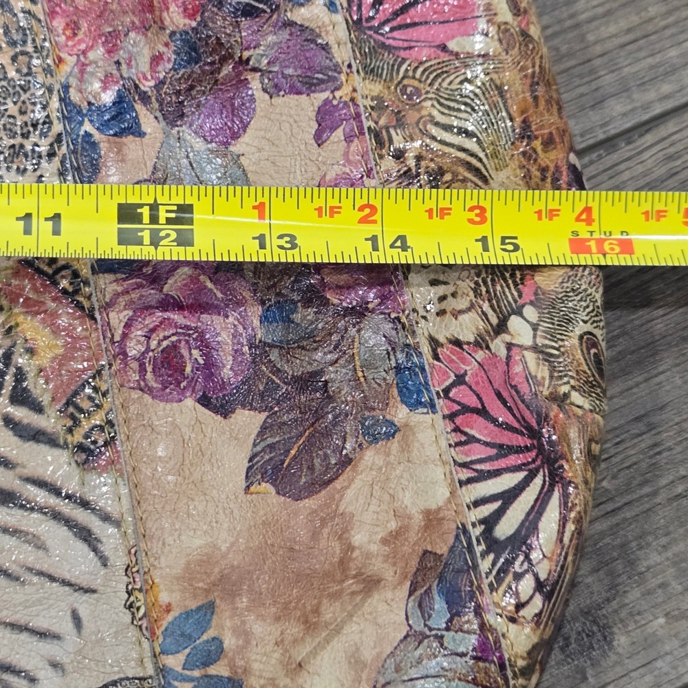 Etui London Real Leather Patchwork Butterfly Flor… - image 7